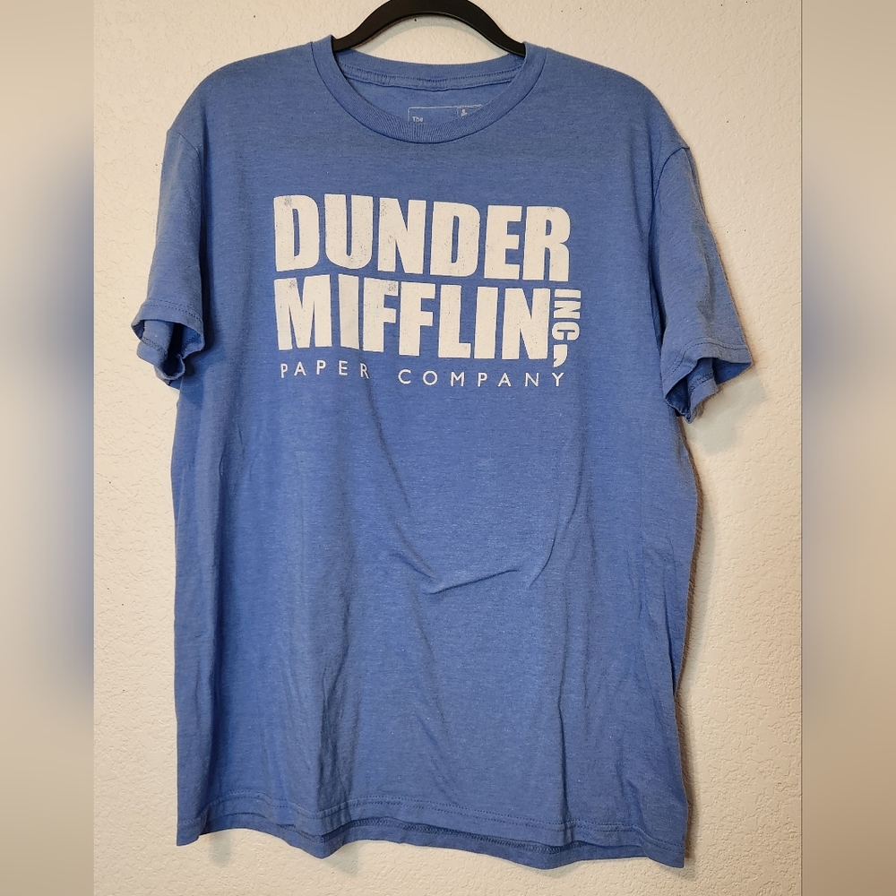 Dunder Mifflin The‎ Office Men's Blue Short Sleeve T-Shirt, Size XL